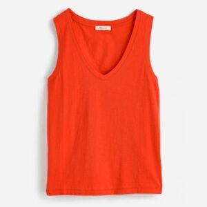 Madewell bright flame Slub Relaxed V-Neck Tank